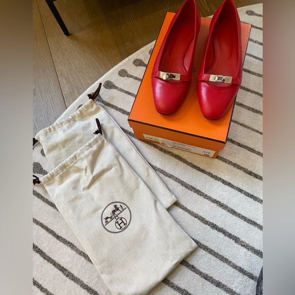 BNIB Hermes Kelly lock Ballet flats sz 37.5 - Picture 4 of 16